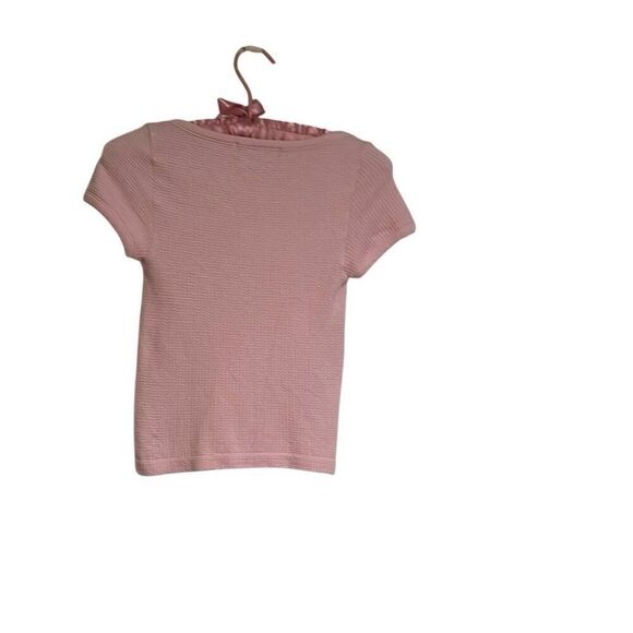 Almost Famous Pink Lace-up Textured Waffle Knit Cap Sleeve Top Ladies XS - Picture 2 of 9